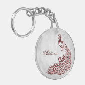 Red Peacock persoonlijke Sleutelhanger (Voorkant Links)