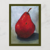 RED PEAR: OLIEPASTEL ART: FRUIT BRIEFKAART (Voorkant)