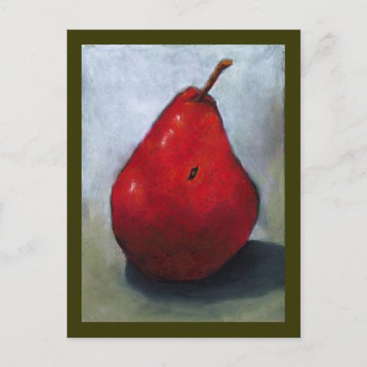 RED PEAR: OLIEPASTEL ART: FRUIT BRIEFKAART (Voorkant)