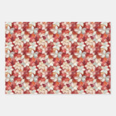 Red Pearl Peach Floral Inpakpapier Vel (Voorkant)