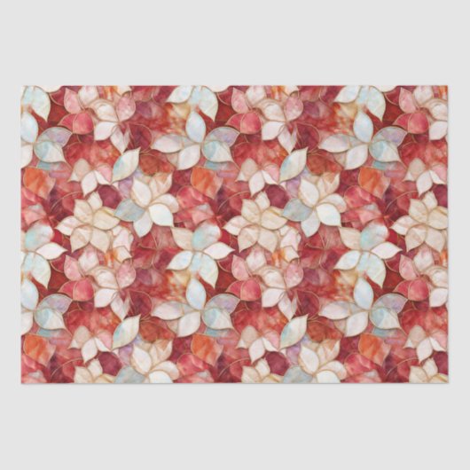 Red Pearl Peach Floral Tissuepapier (Voorkant)