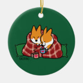 Red Pembroke Snuggle Corgi Ornament (Voorkant)