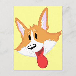 Red Pembroke Welsh Corgi Cartoon Briefkaart