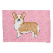 Red Pembroke Welsh Corgi Love Heart Pattern Pink Kussensloop (Voorkant-Links)