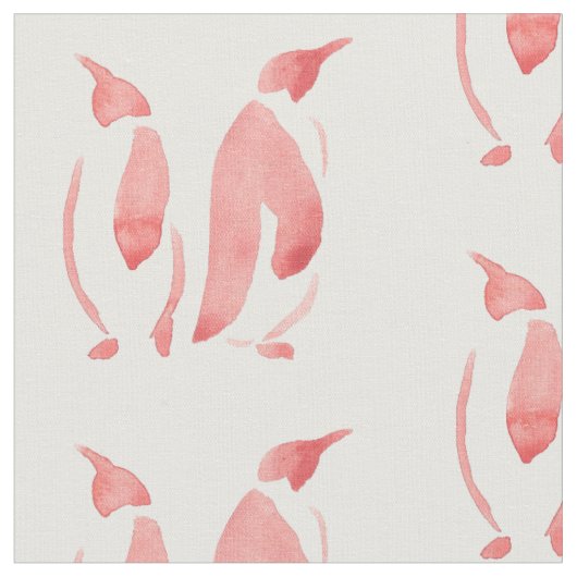 Red Penguin Fabric Stof (Close Up)