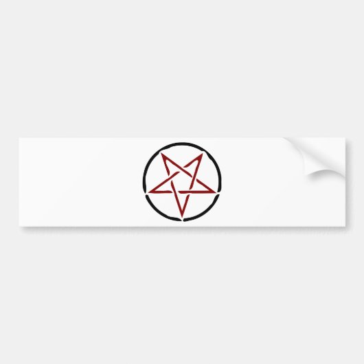 Red Pentagram Bumpersticker (Voorkant)