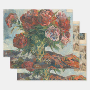 Red Peonies Flowers Paul Gaugin Art Inpakpapier Vel