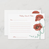 Red Peonies Mariage Conseils & Wish Cartes (Devant / Derrière)