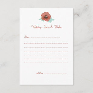 Red Peonies Mariage Conseils & Wish Cartes