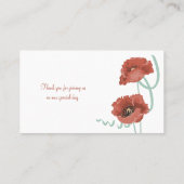 Red Peonies Mariage Table Place Cartes (Dos)
