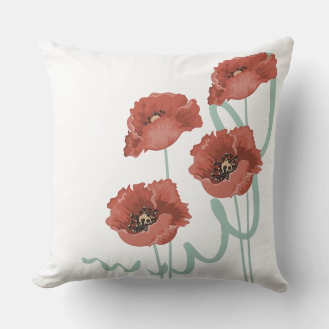 Red Peonies Pillow Kussen (Voorkant)
