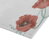 Red Peonies Planche à découper en verre (Coin)