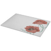 Red Peonies Planche à découper en verre (Coin)