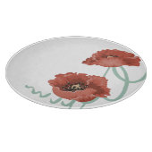 Red Peonies Planche à découper en verre (Coin)