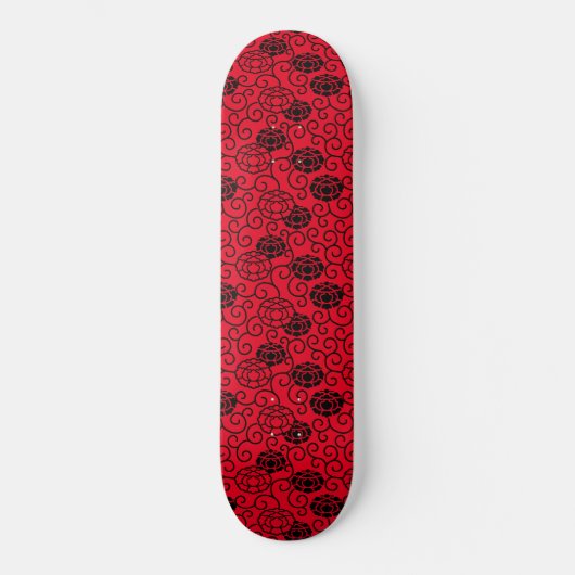 Red Peonies Skateboard (Voorkant)