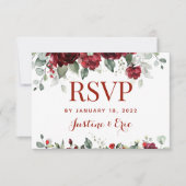 Red Peony Epiphany Meal Choice RSVP Mail Back Kaartje (Voorkant)