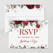 Red Peony Epiphany Meal Choice RSVP Mail Back Kaartje (Voorkant / Achterkant)