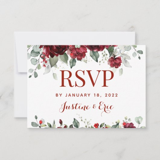 Red Peony Epiphany Meice Choice RSVP Mail Back (Devant)