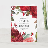 Red Peony Floral Mason Jar QR Code Wedding (Voorkant)