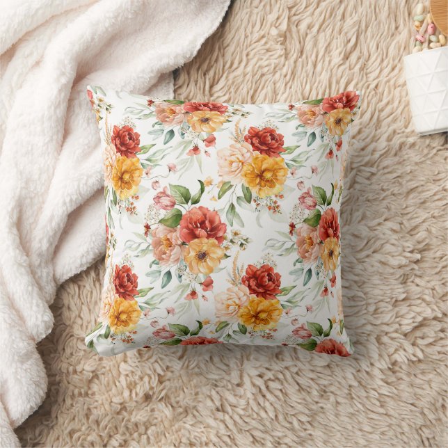 Red Peony Flower Bouquet Pattern Kussen (Deken)