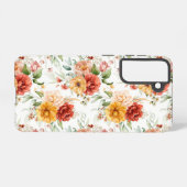 Red Peony Flower Bouquet Pattern Samsung Galaxy Hoesje (Achterkant horizontaal)