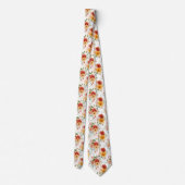 Red Peony Flower Bouquet Pattern Stropdas (Achterkant)