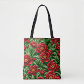 Red Peony Flower Canvas tas (Voorkant)