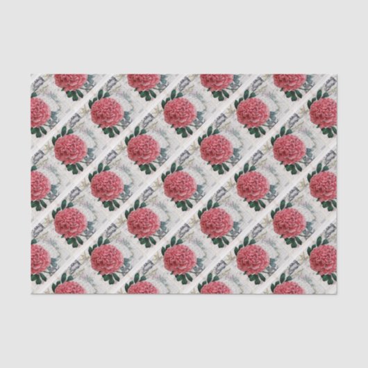 Red Peony Map Tissuepapier (Voorkant)