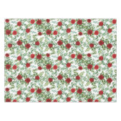 Red Peony Roos Floral Wedding Tafelkleed (Voorkant (Horizontaal))