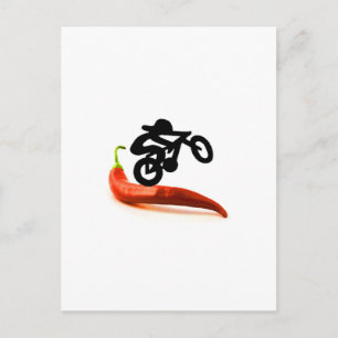 Red Pepper Bike Rider Briefkaart