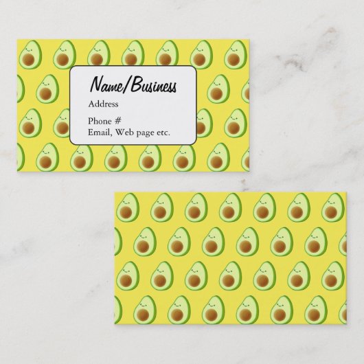 Red Pepper Cartoon Pattern Visitekaartje (Voorkant / Achterkant)