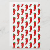 Red Pepper Diva Cartoon Pattern Briefpapier (Voorkant / Achterkant)