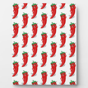 Red Pepper Diva Cartoon Pattern Fotoplaat