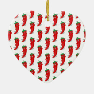 Red Pepper Diva Cartoon Pattern Keramisch Ornament