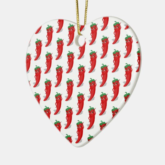 Red Pepper Diva Cartoon Pattern Keramisch Ornament (Links)