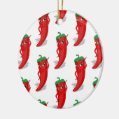 Red Pepper Diva Cartoon Pattern Keramisch Ornament (Links)