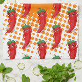 Red Pepper Diva Cartoon Pattern Kitchen Towel Theedoek (Gevouwen)