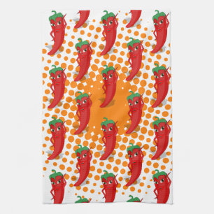 Red Pepper Diva Cartoon Pattern Kitchen Towel Theedoek