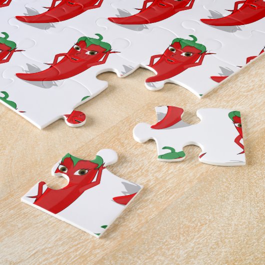 Red Pepper Diva Cartoon Pattern Legpuzzel (Zijkant)