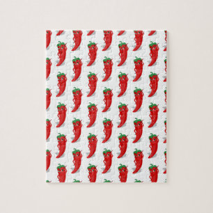 Red Pepper Diva Cartoon Pattern Legpuzzel