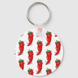 Red Pepper Diva Cartoon Pattern Sleutelhanger