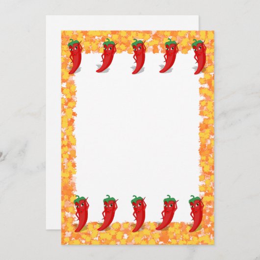 Red Pepper Diva Dessin Invitation (Devant / Derrière)