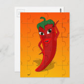 Red Pepper Diva Jigzaag Puzzle Briefkaart (Voorkant / Achterkant)