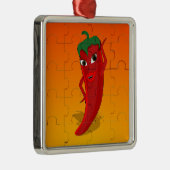 Red Pepper Diva Jigzaag Puzzle Metalen Ornament (Rechts)