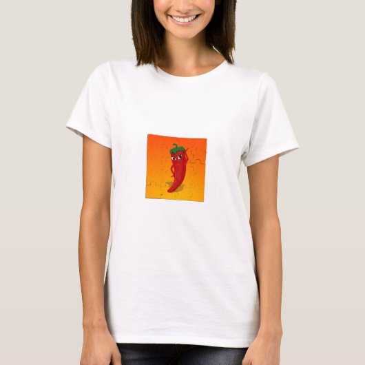 Red Pepper Diva Jigzaag Puzzle T-shirt (Voorkant)
