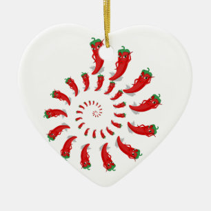 Red Pepper Diva Spiral Keramisch Ornament