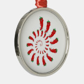 Red Pepper Diva Spiral Metalen Ornament (Rechts)