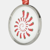 Red Pepper Diva Spiral Metalen Ornament (Links)