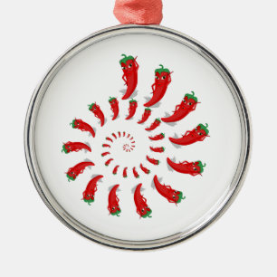 Red Pepper Diva Spiral Metalen Ornament