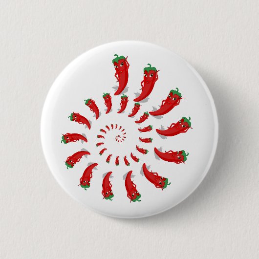 Red Pepper Diva Spiral Ronde Button 5,7 Cm (Voorkant)